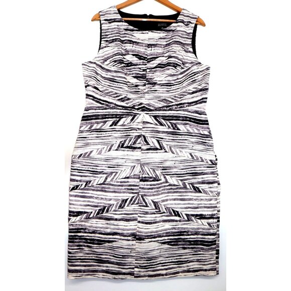Adrianna Papell Sleeveless Geometric Textured Sheath Dress Size 16 Career Work - Picture 1 of 10